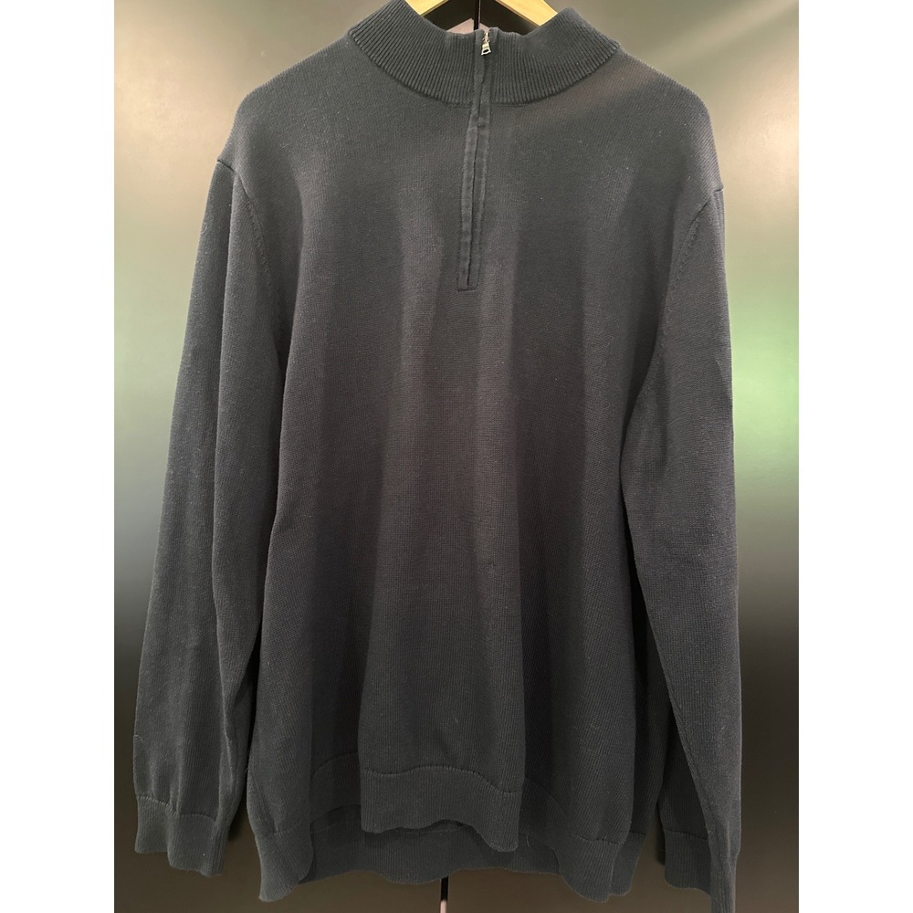 Rhone Mens Navy Commuter Quarter Zip‎ Sweater Mock Neck Size Large 101972
